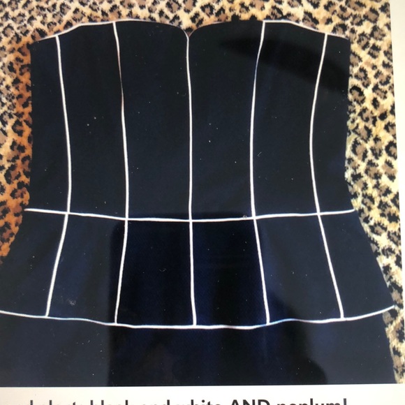 LAUNDRY DRESS IN BLACK AND WHITE-PEPLUM - Picture 3 of 3